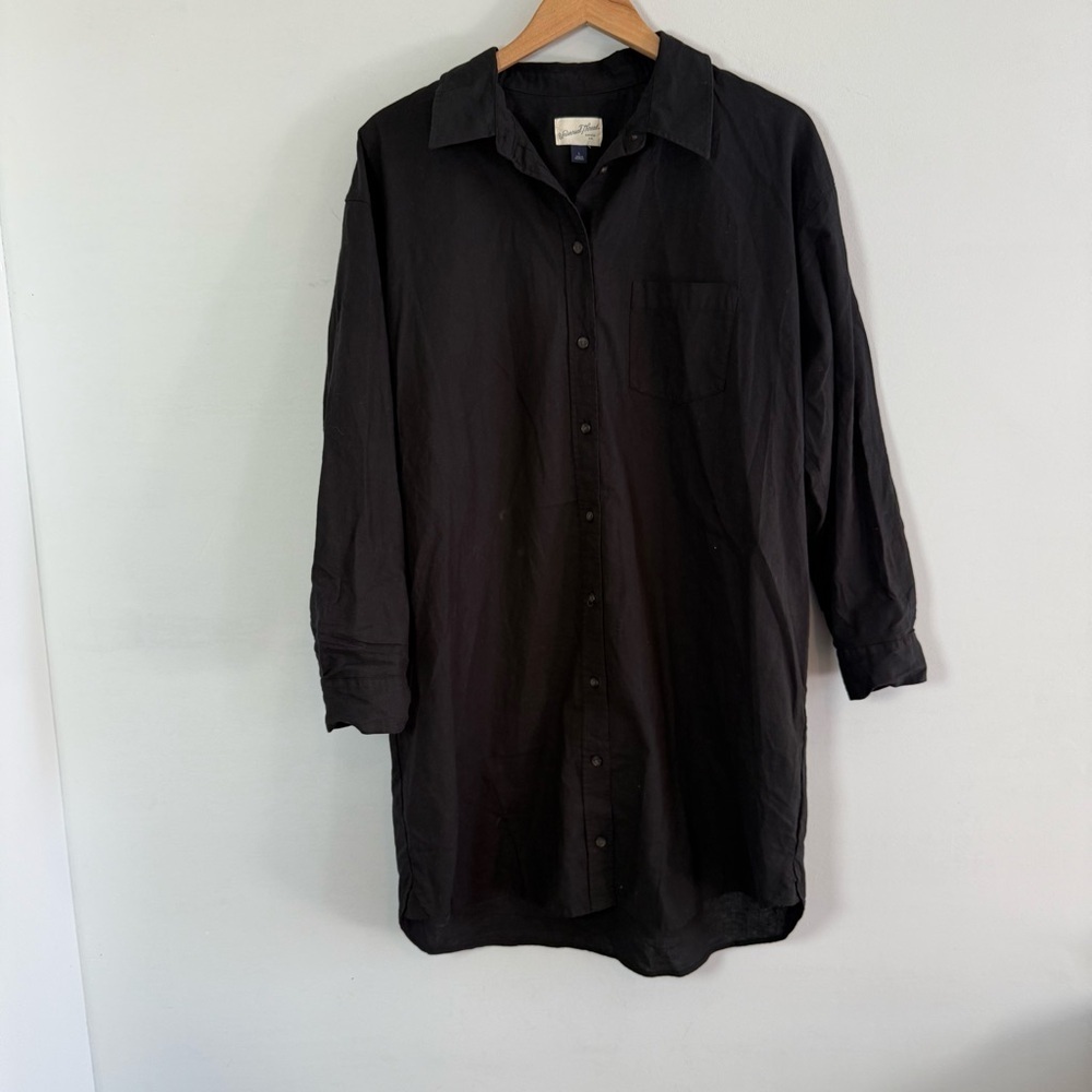 Universal Thread Black Cotton Shirt Dress, Size L